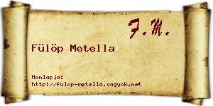 Fülöp Metella névjegykártya